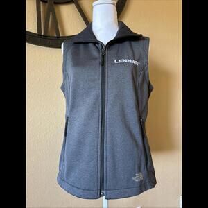 The North Face Vest Women’s Medium Gray Windwall  Zip Pockets Embroidered Logo